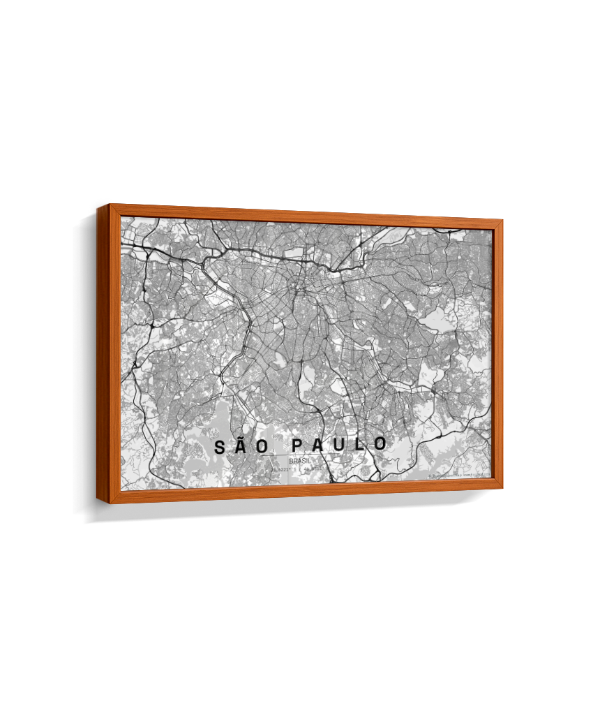 Quadro Mapa de São Paulo - Horizontal