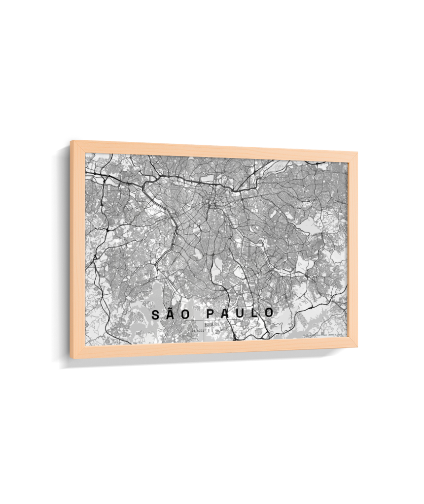 Quadro Mapa de São Paulo - Horizontal
