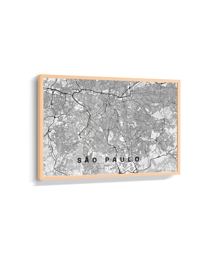 Quadro Mapa de São Paulo - Horizontal