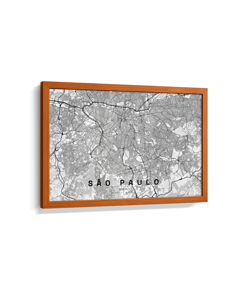 Quadro Mapa de São Paulo - Horizontal