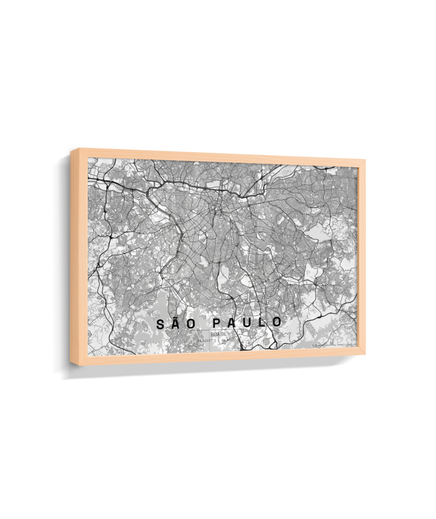 Quadro Mapa de São Paulo - Horizontal