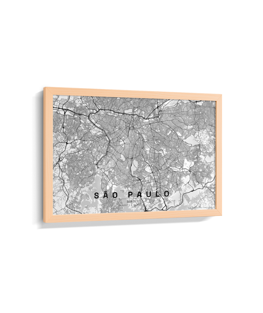 Quadro Mapa de São Paulo - Horizontal