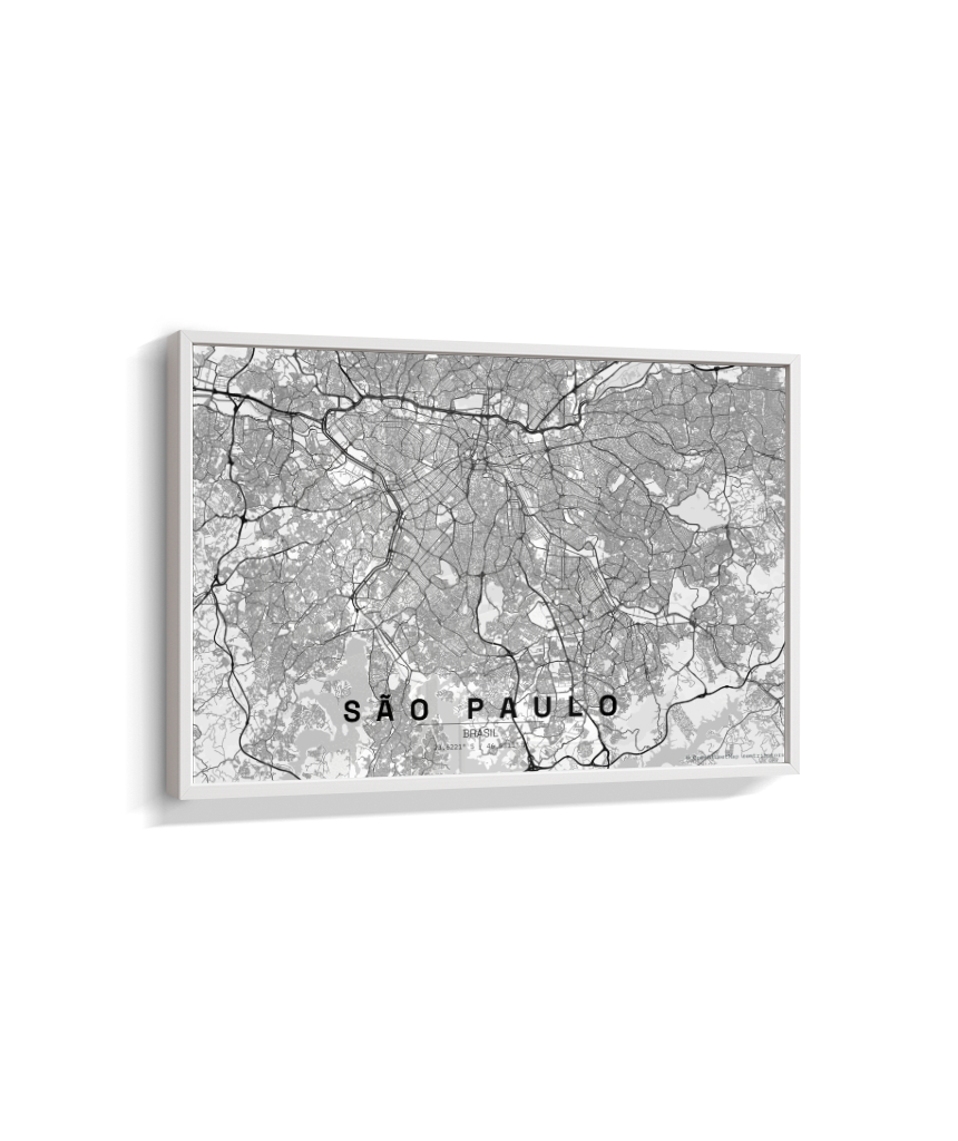 Quadro Mapa de São Paulo - Horizontal