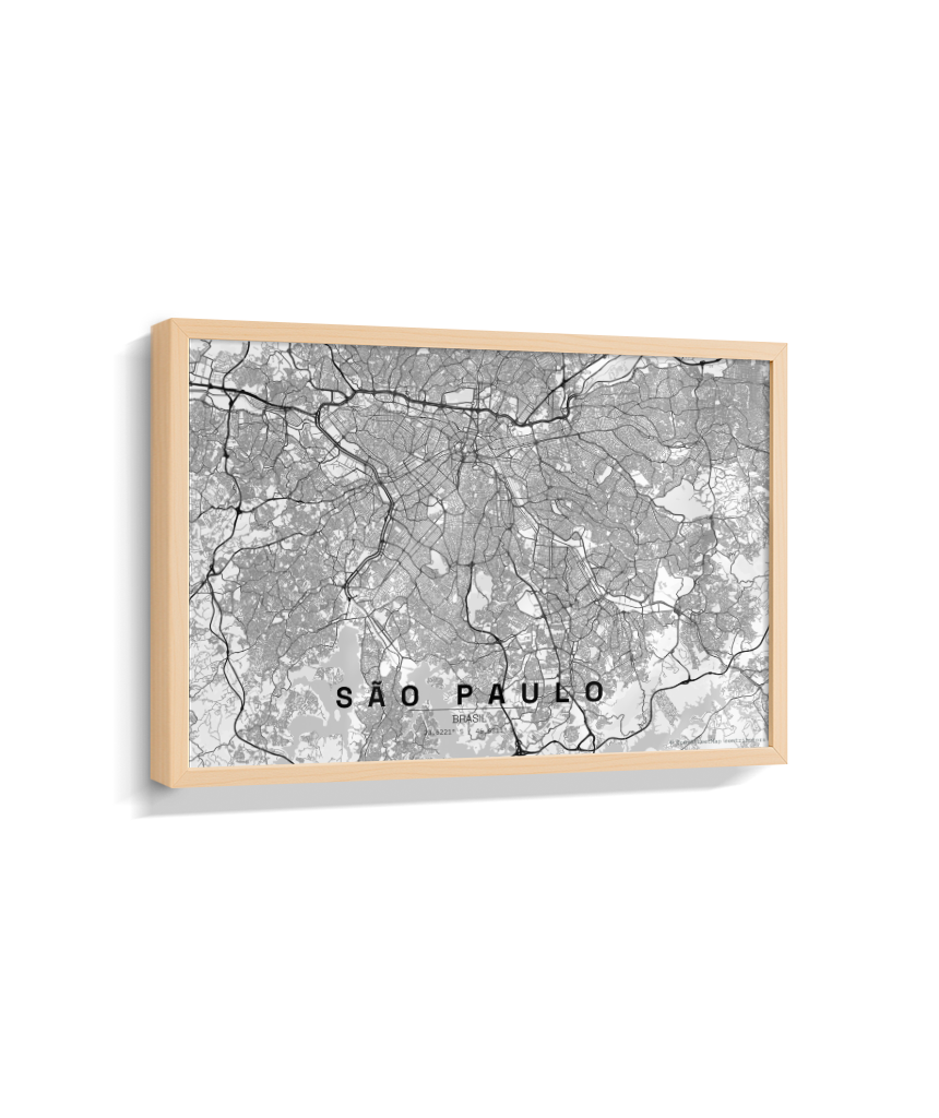 Quadro Mapa de São Paulo - Horizontal