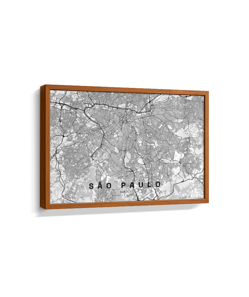 Quadro Mapa de São Paulo - Horizontal