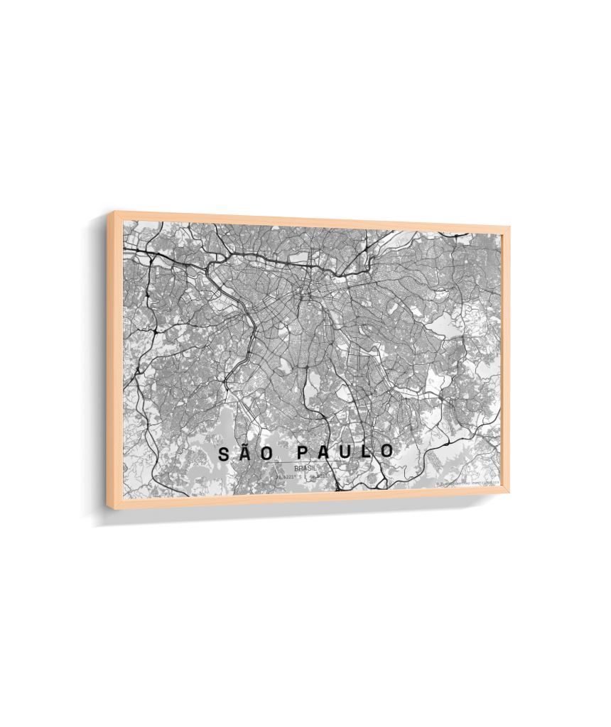 Quadro Mapa de São Paulo - Horizontal
