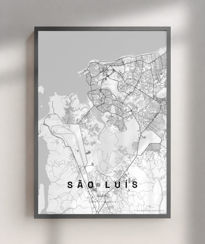 Quadro Mapa de São Luís - Vertical