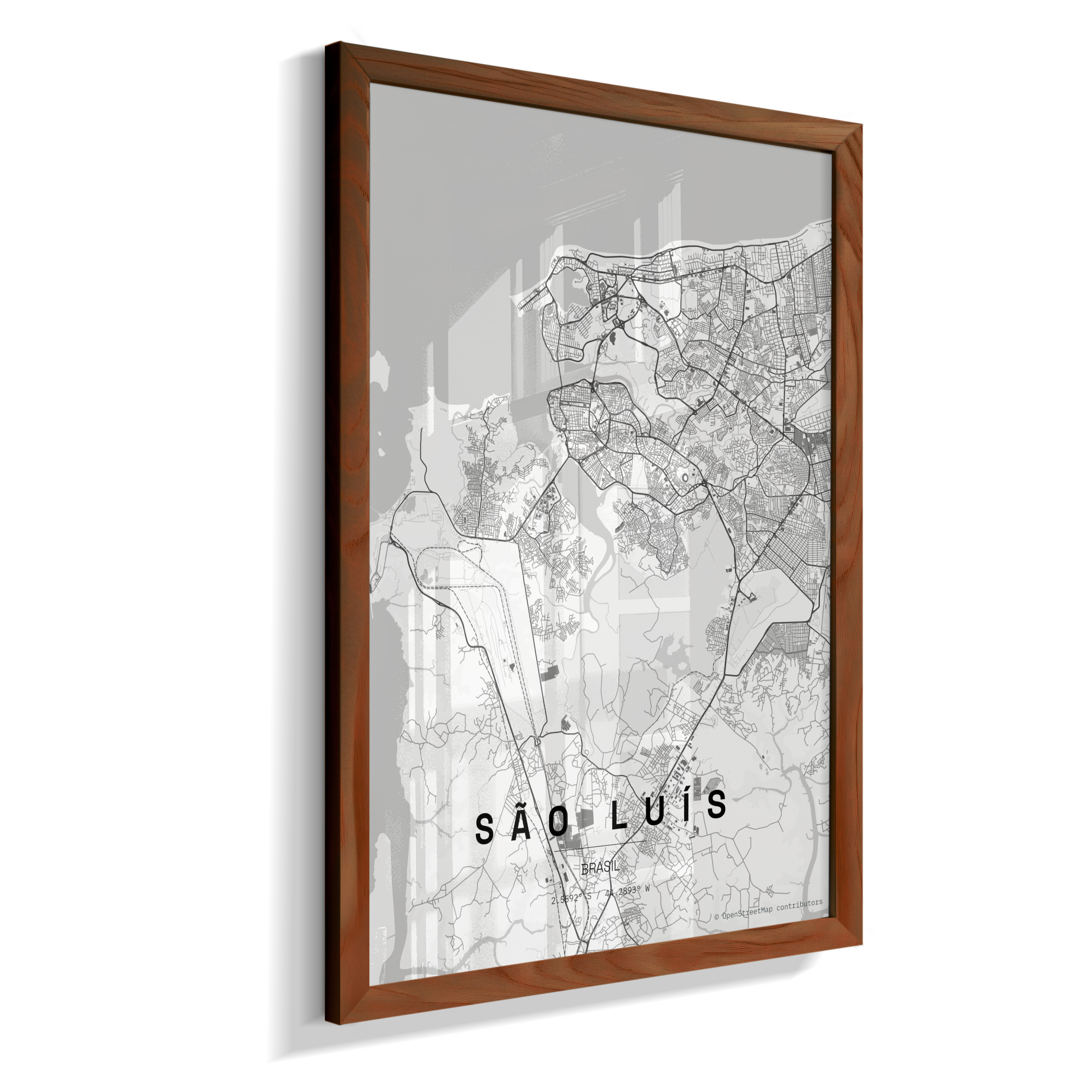Quadro Mapa de São Luís - Vertical