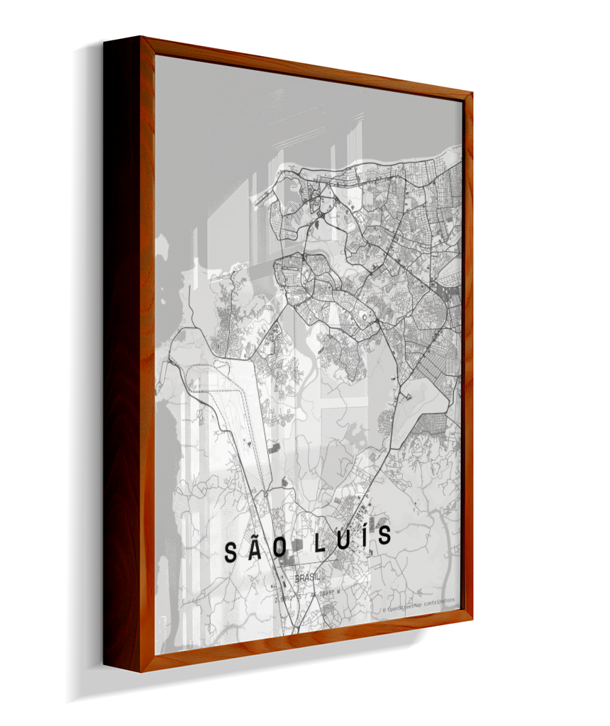Quadro Mapa de São Luís - Vertical