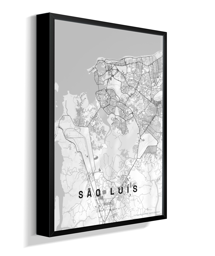 Quadro Mapa de São Luís - Vertical