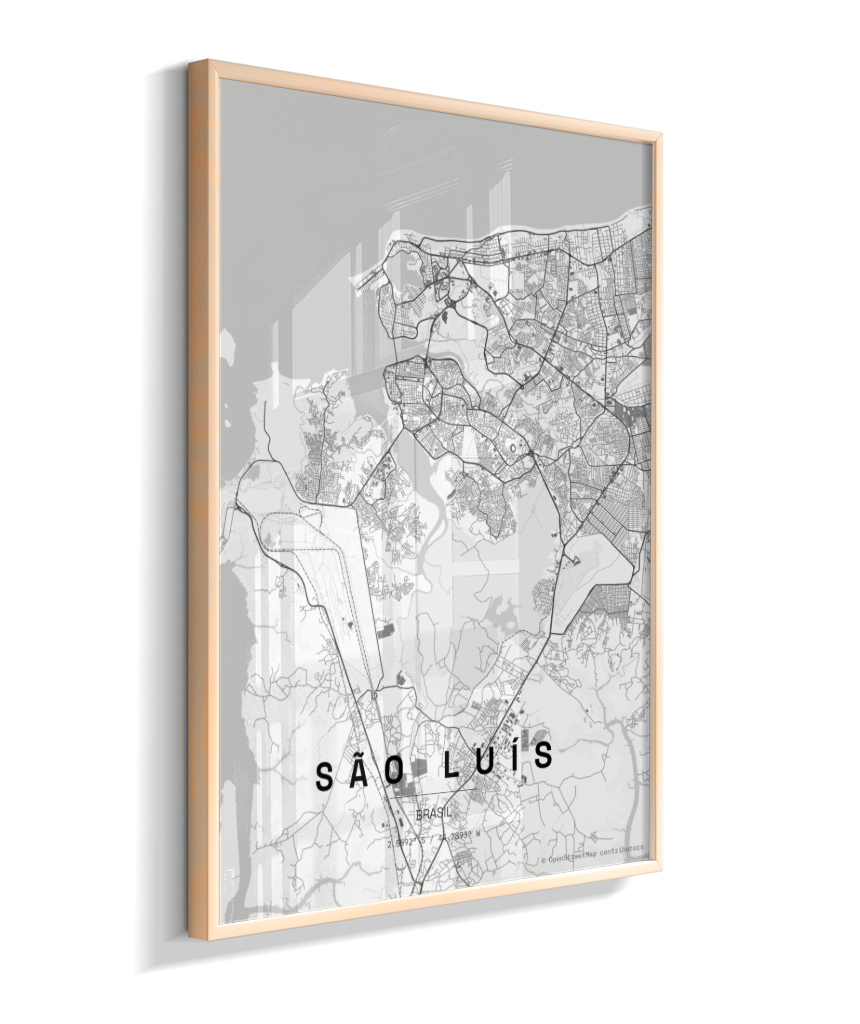 Quadro Mapa de São Luís - Vertical