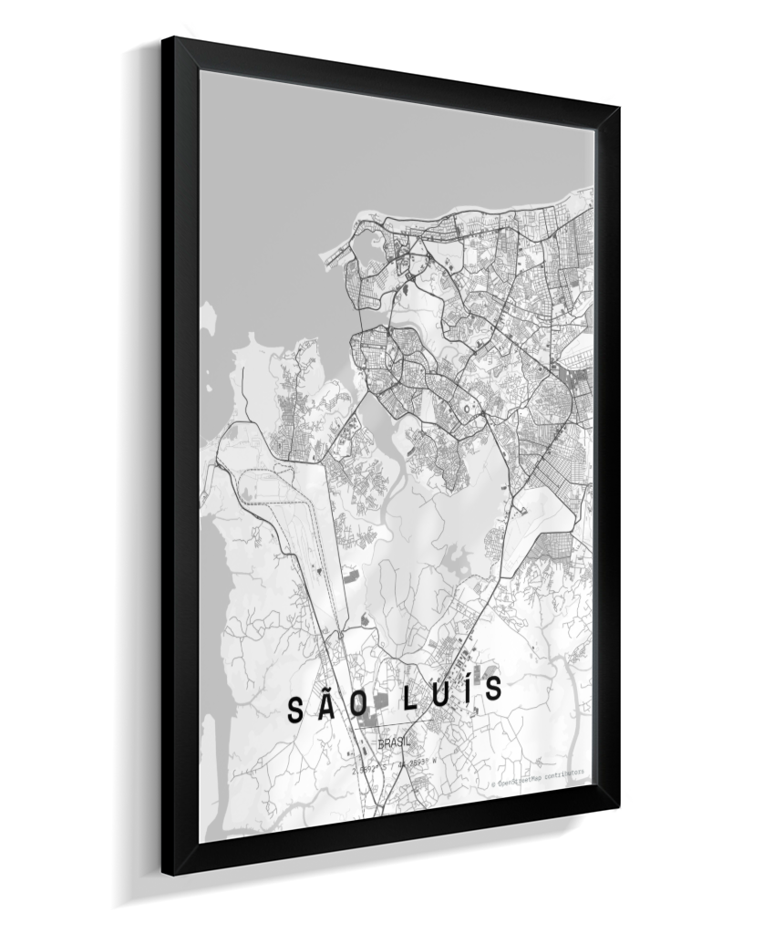 Quadro Mapa de São Luís - Vertical
