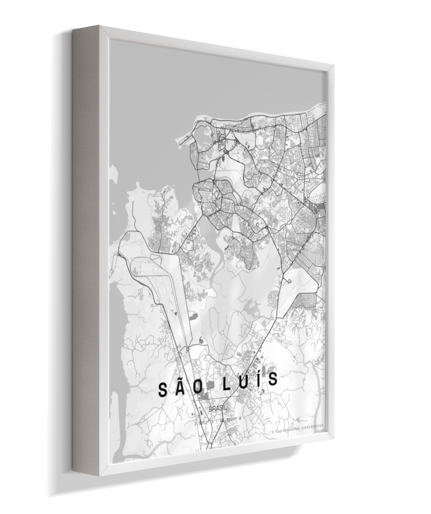 Quadro Mapa de São Luís - Vertical