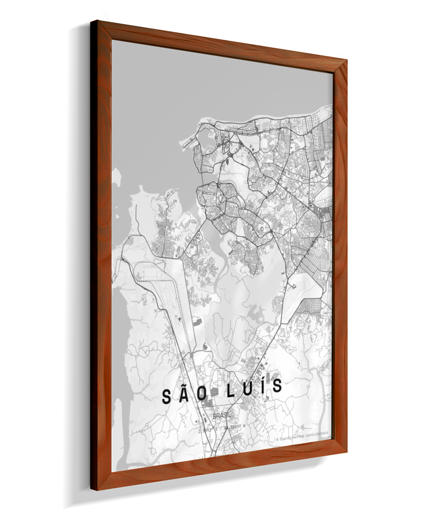Quadro Mapa de São Luís - Vertical