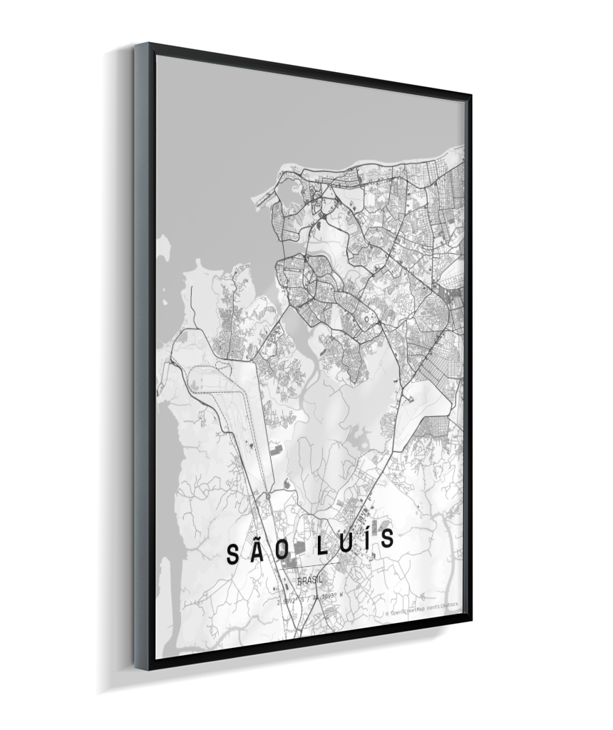 Quadro Mapa de São Luís - Vertical