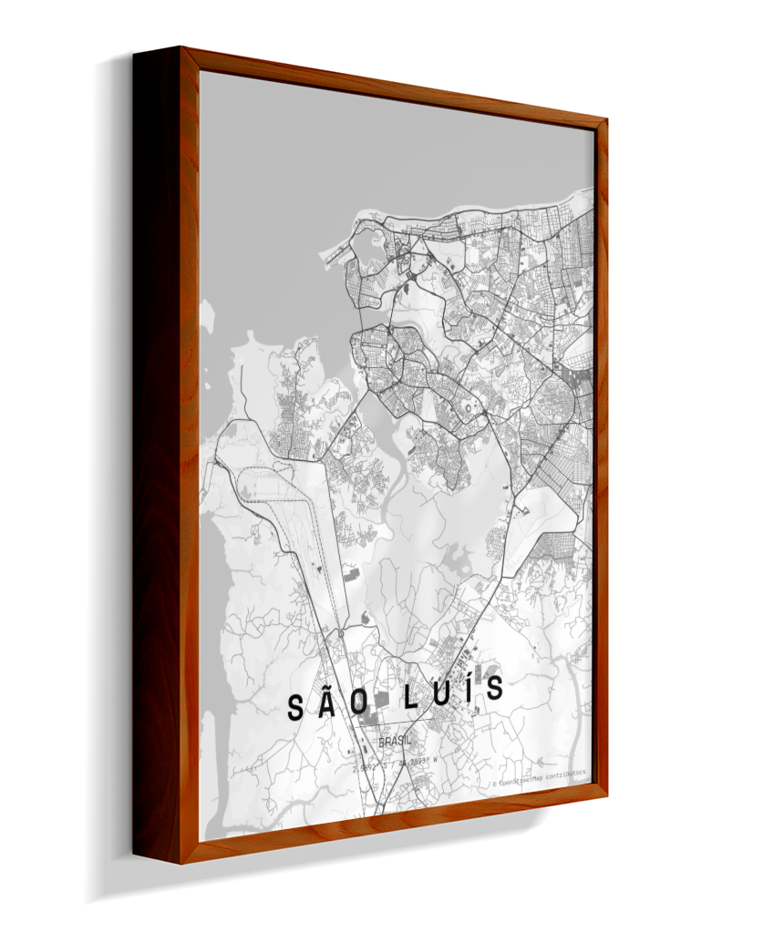 Quadro Mapa de São Luís - Vertical