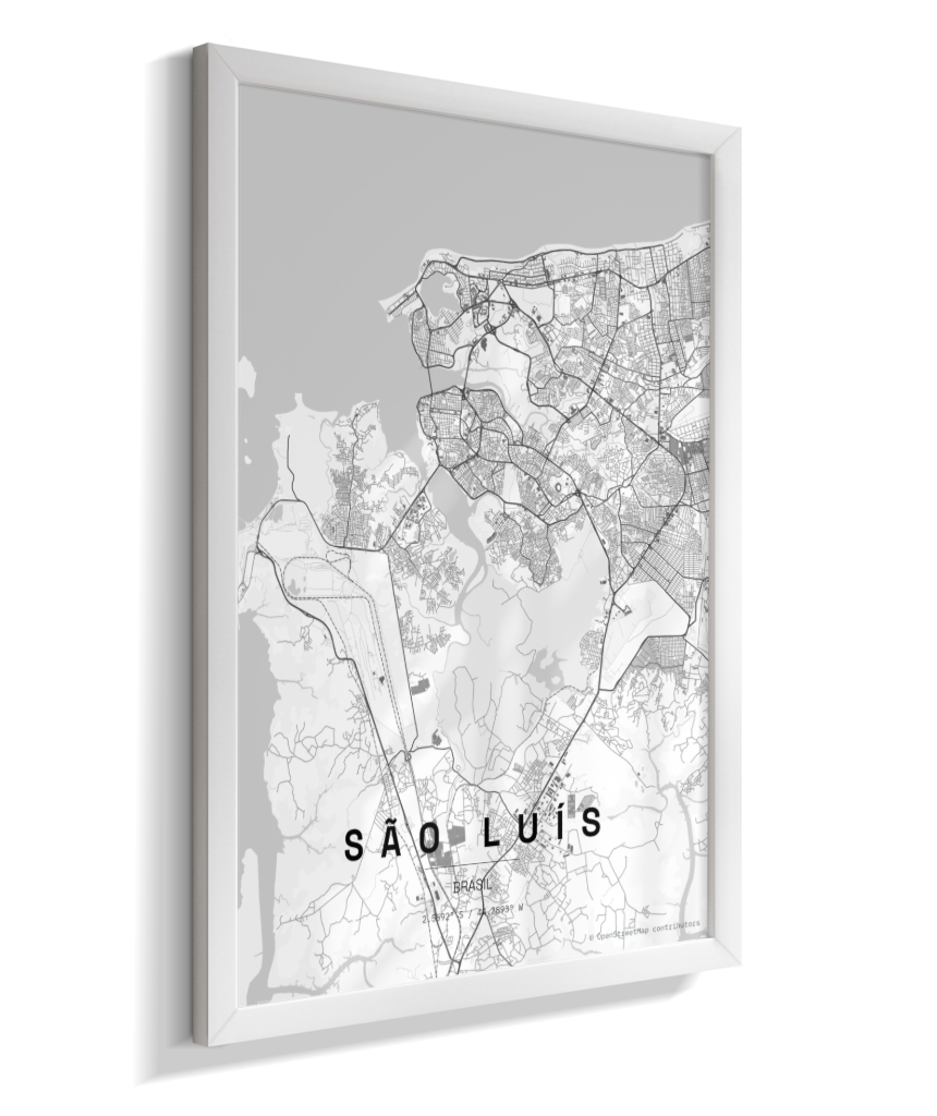 Quadro Mapa de São Luís - Vertical
