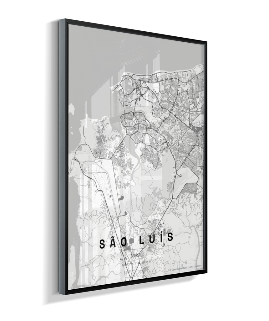 Quadro Mapa de São Luís - Vertical