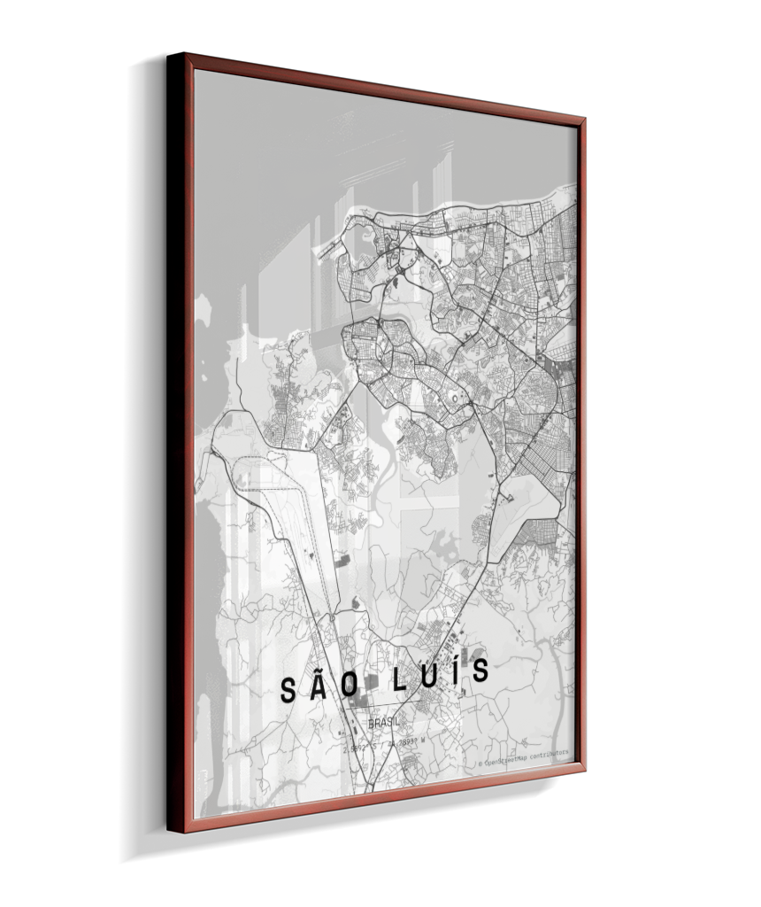 Quadro Mapa de São Luís - Vertical