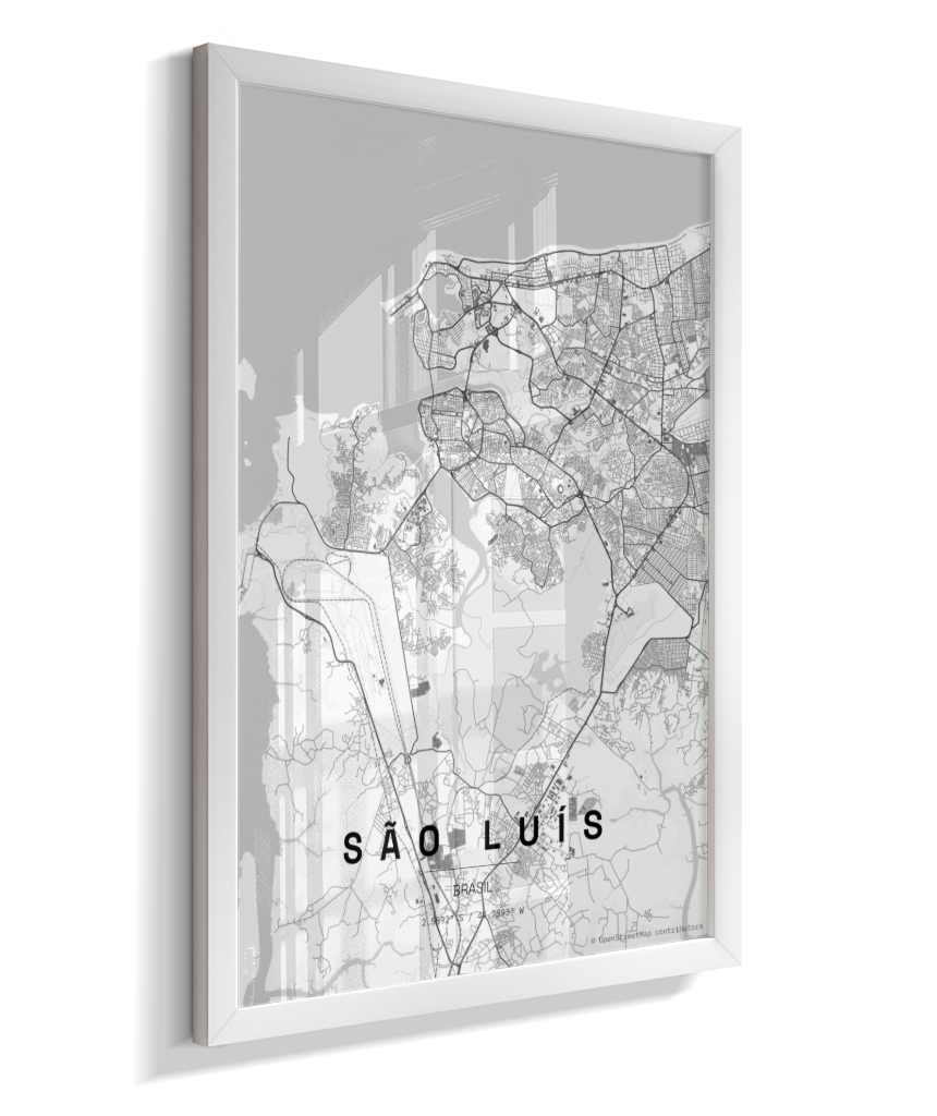 Quadro Mapa de São Luís - Vertical