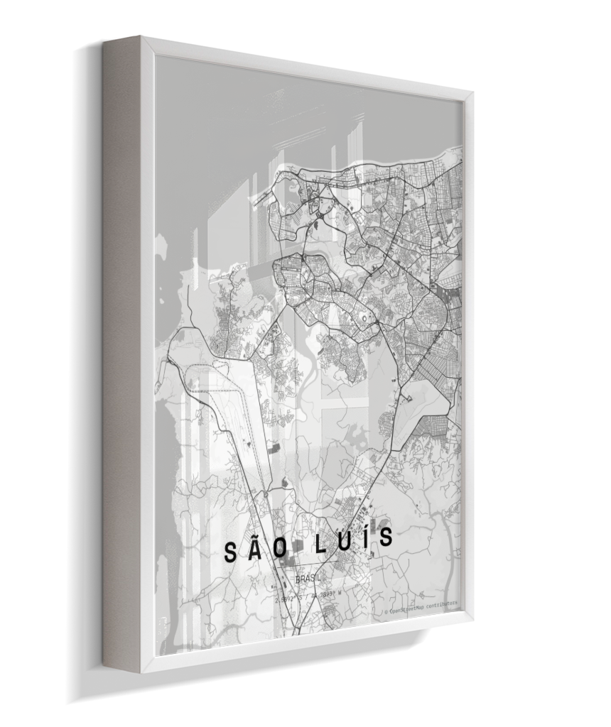 Quadro Mapa de São Luís - Vertical