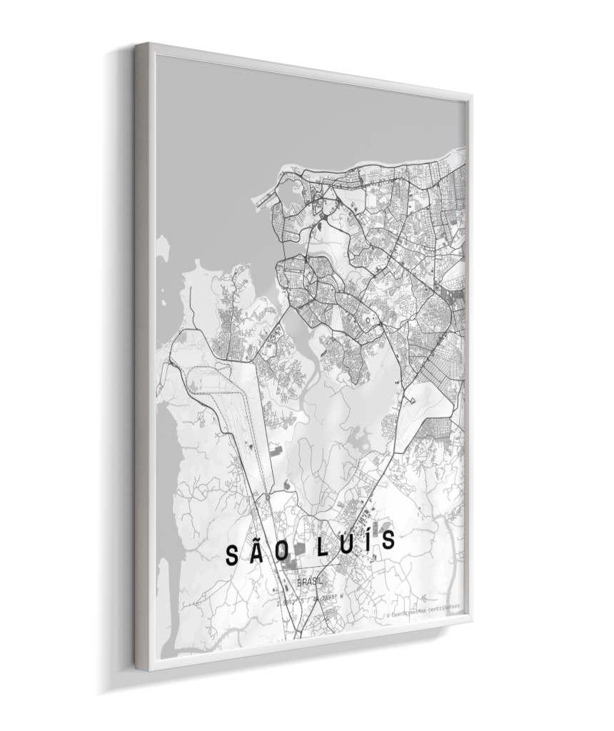 Quadro Mapa de São Luís - Vertical
