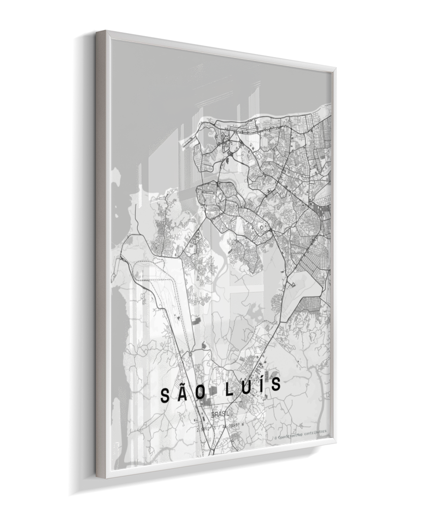 Quadro Mapa de São Luís - Vertical