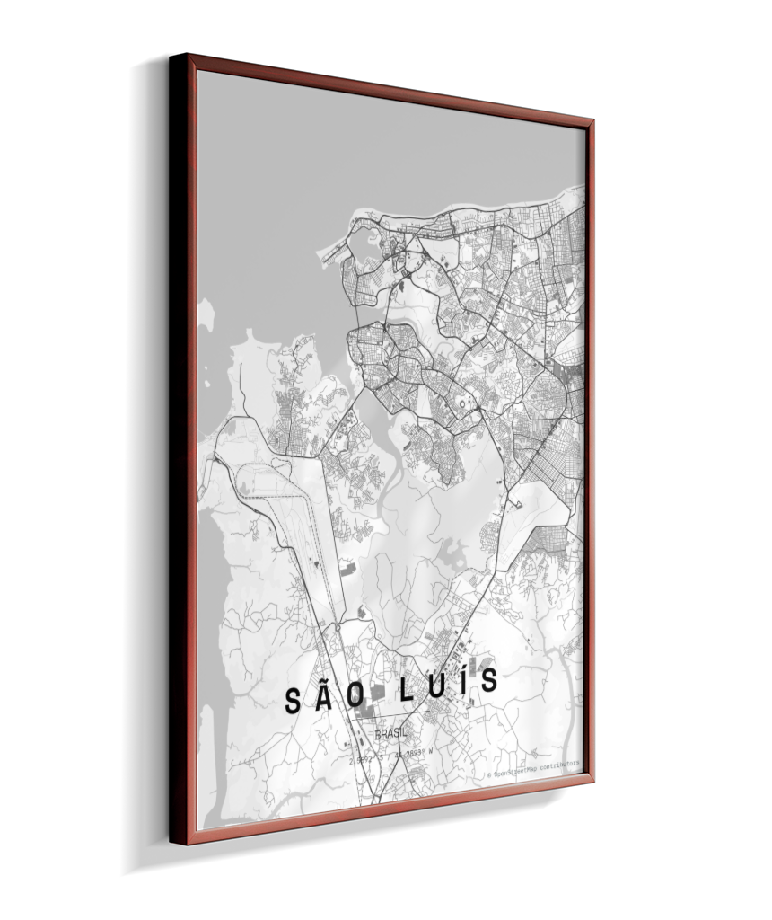 Quadro Mapa de São Luís - Vertical