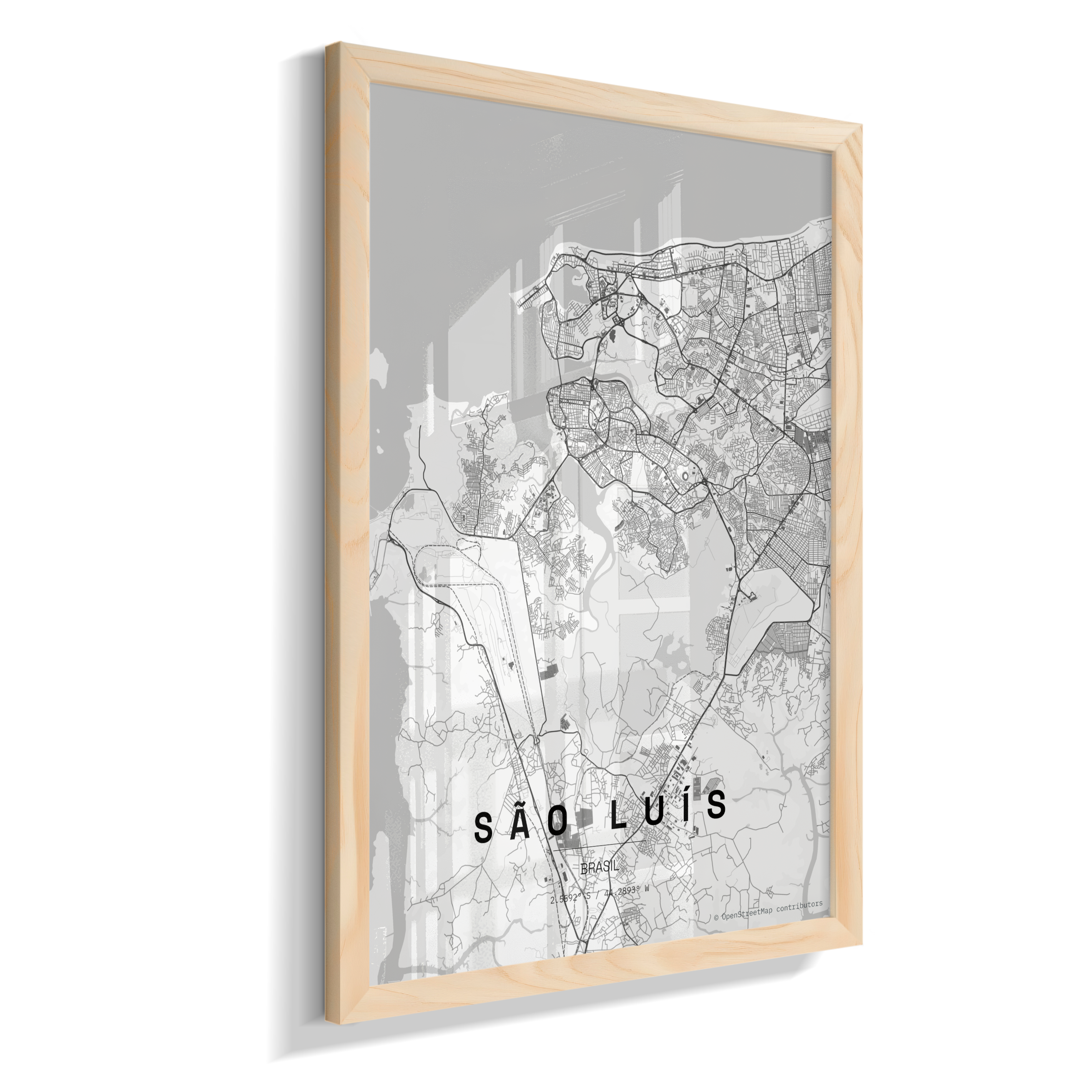 Quadro Mapa de São Luís - Vertical