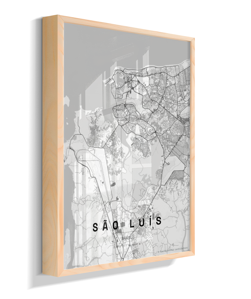 Quadro Mapa de São Luís - Vertical