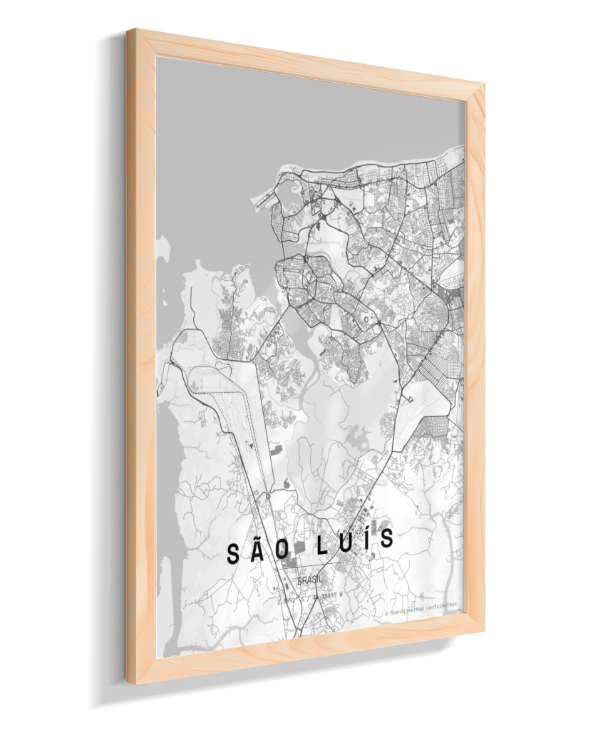 Quadro Mapa de São Luís - Vertical