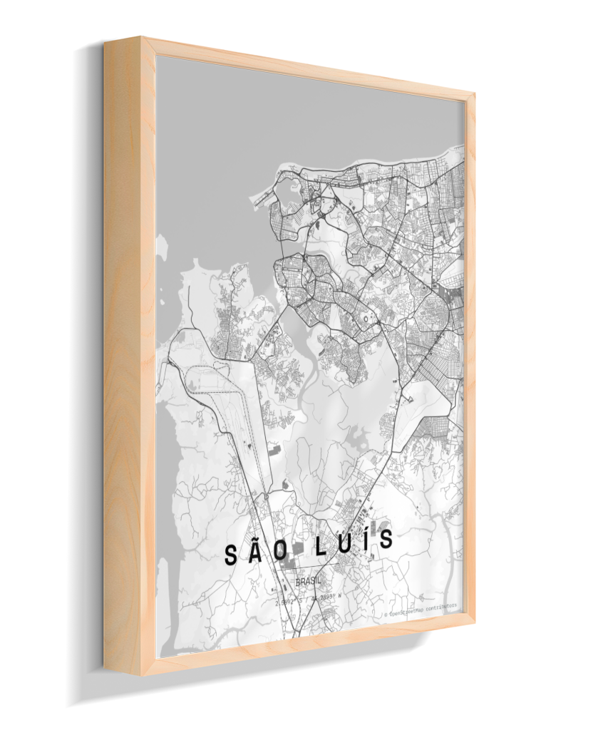 Quadro Mapa de São Luís - Vertical