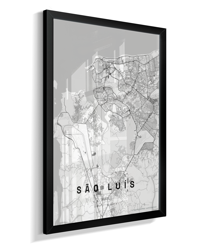 Quadro Mapa de São Luís - Vertical