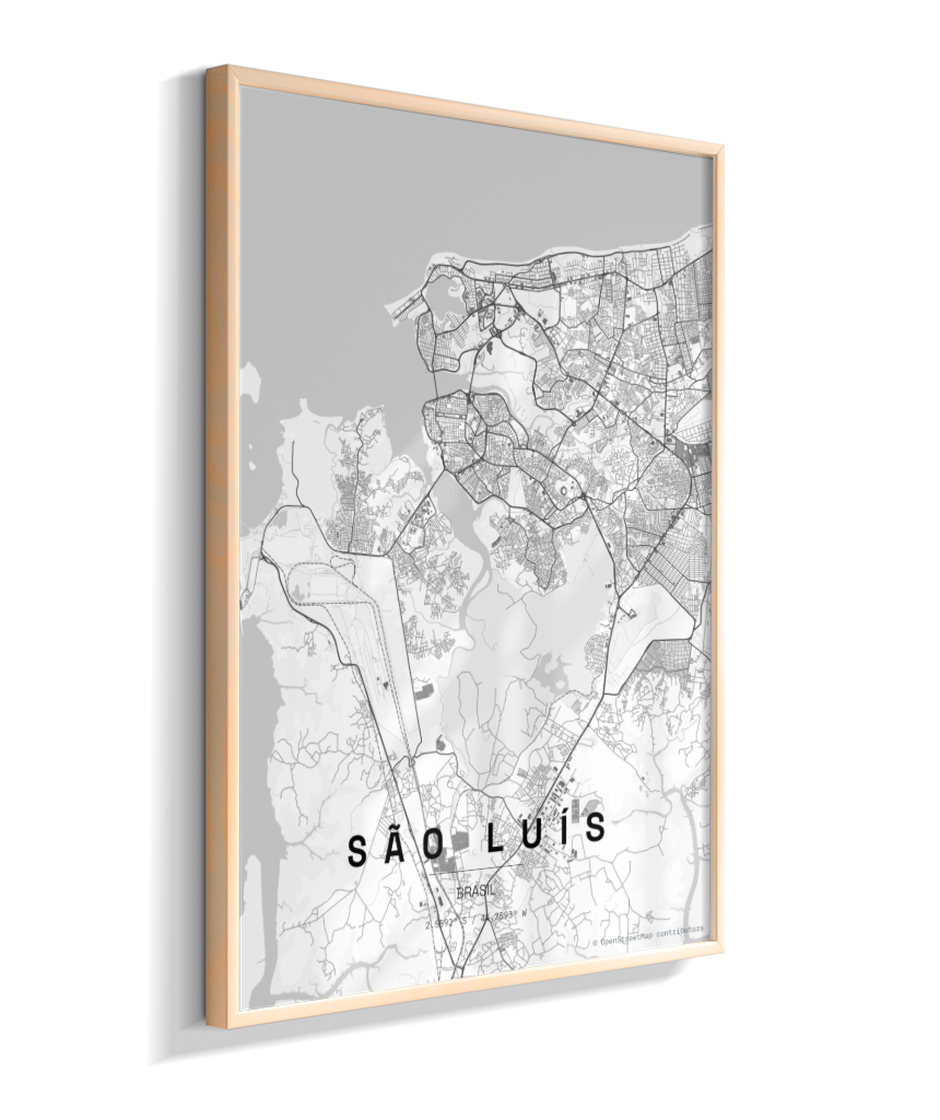 Quadro Mapa de São Luís - Vertical