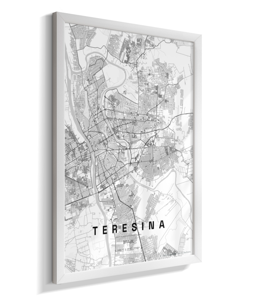 Quadro Mapa de Teresina - Vertical