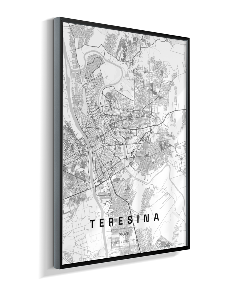 Quadro Mapa de Teresina - Vertical