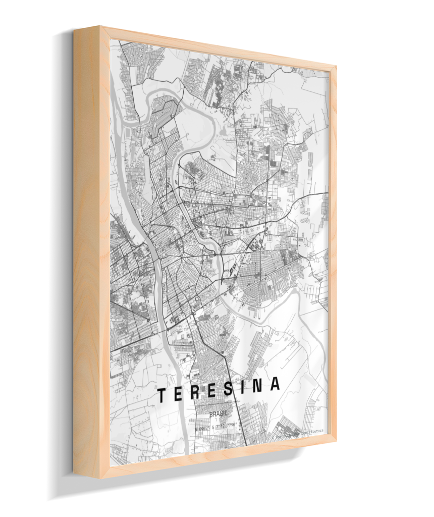 Quadro Mapa de Teresina - Vertical