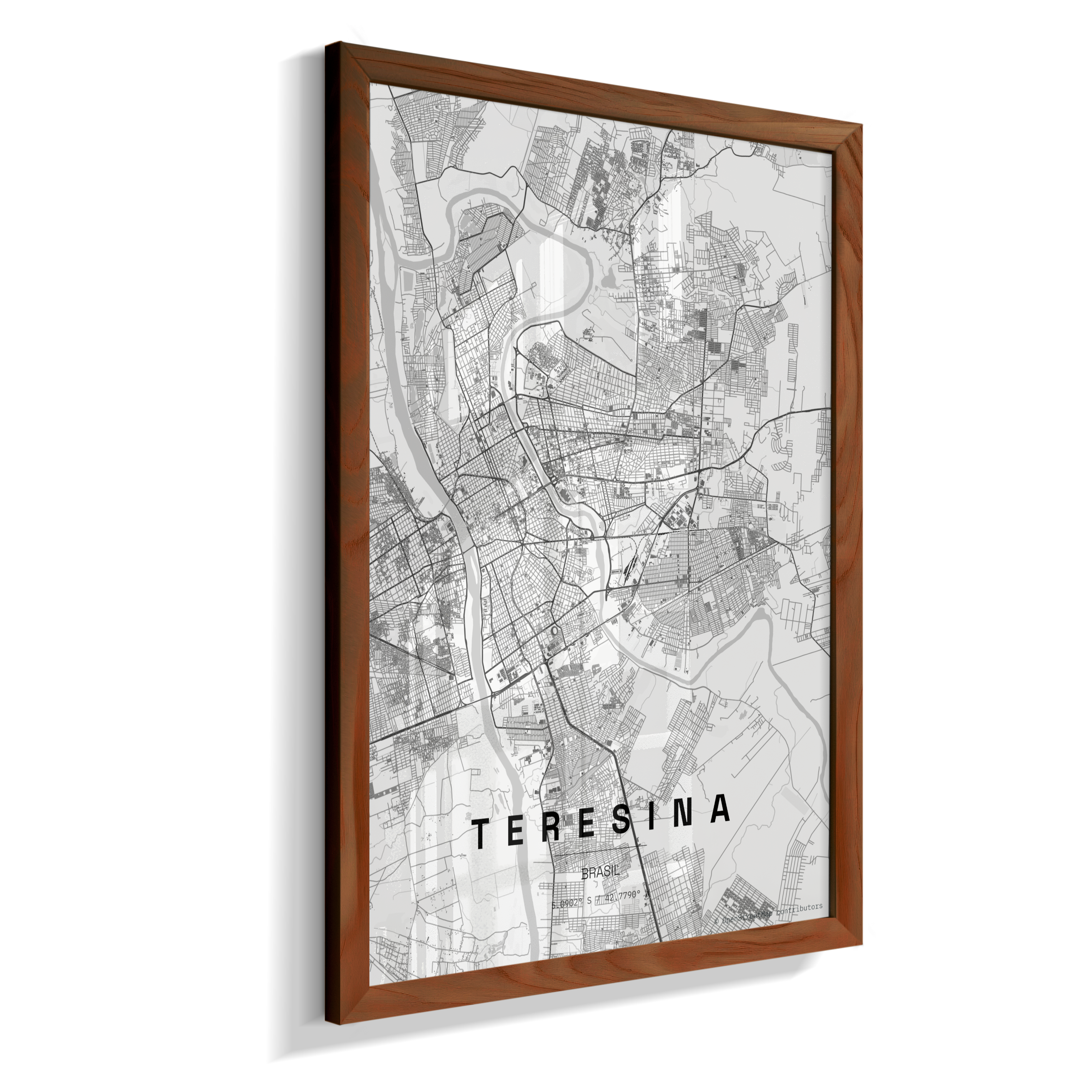 Quadro Mapa de Teresina - Vertical