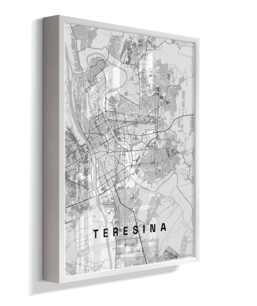 Quadro Mapa de Teresina - Vertical