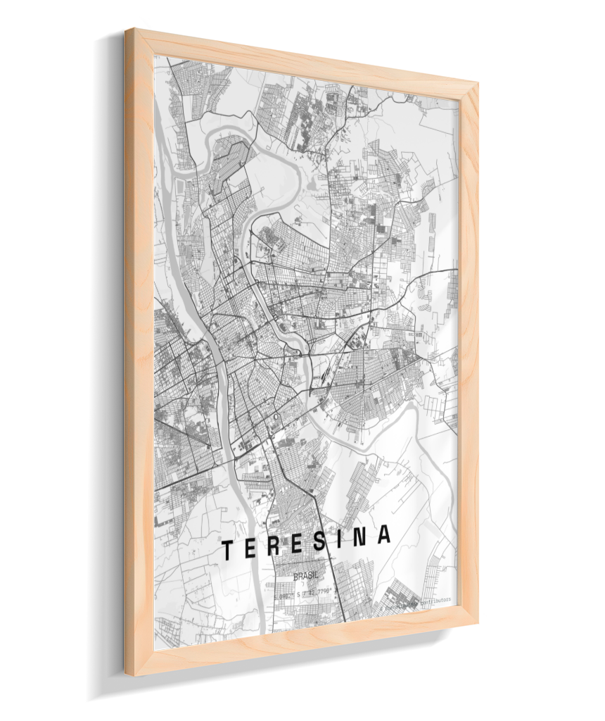 Quadro Mapa de Teresina - Vertical