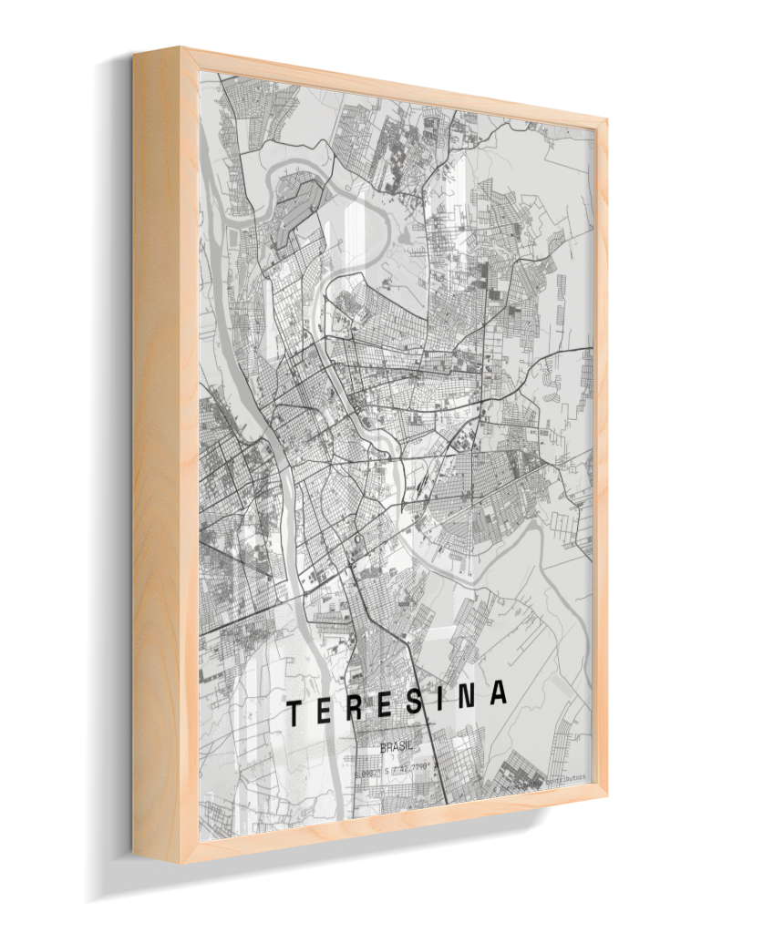 Quadro Mapa de Teresina - Vertical