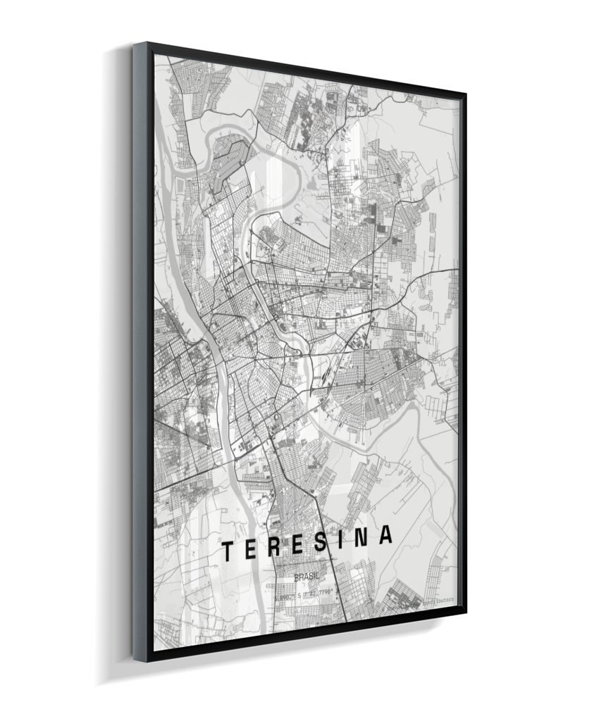 Quadro Mapa de Teresina - Vertical