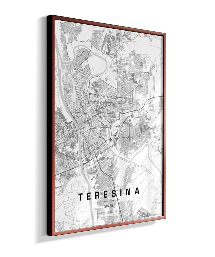 Quadro Mapa de Teresina - Vertical