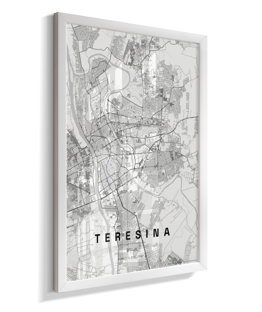 Quadro Mapa de Teresina - Vertical