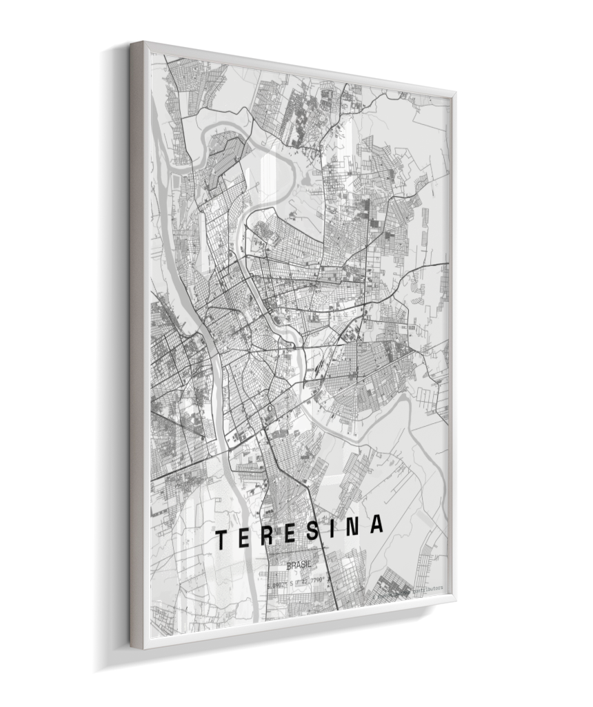 Quadro Mapa de Teresina - Vertical