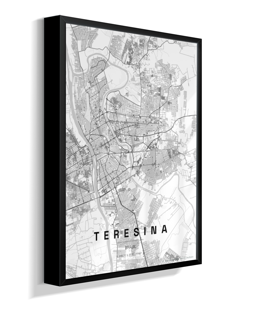 Quadro Mapa de Teresina - Vertical