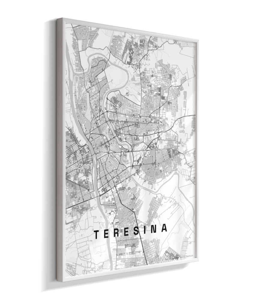 Quadro Mapa de Teresina - Vertical