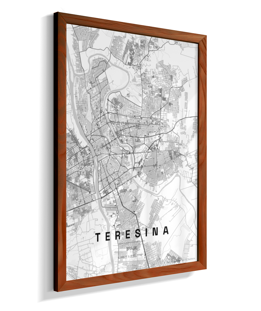 Quadro Mapa de Teresina - Vertical