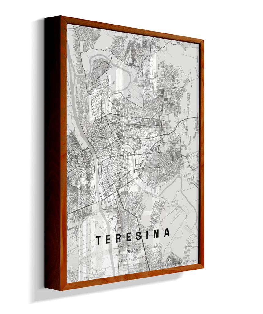 Quadro Mapa de Teresina - Vertical