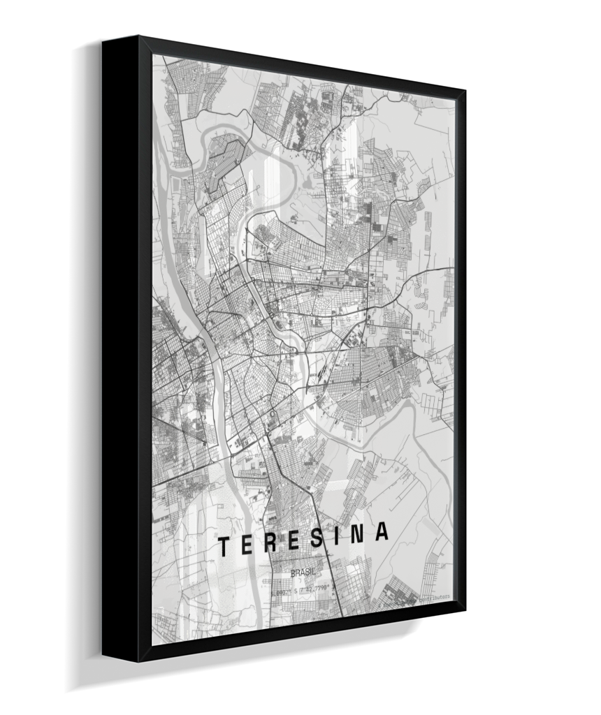 Quadro Mapa de Teresina - Vertical